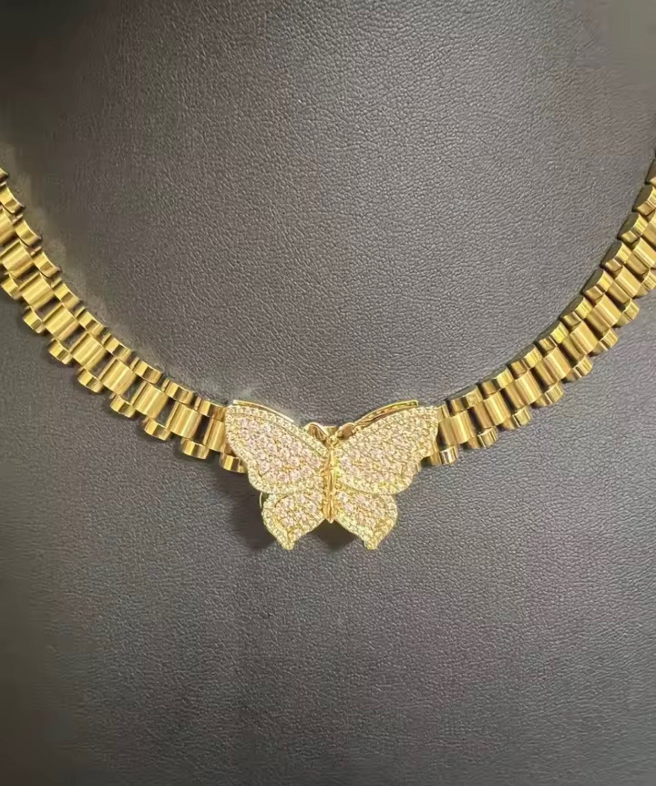 Butterfly Rolex Chain Necklace