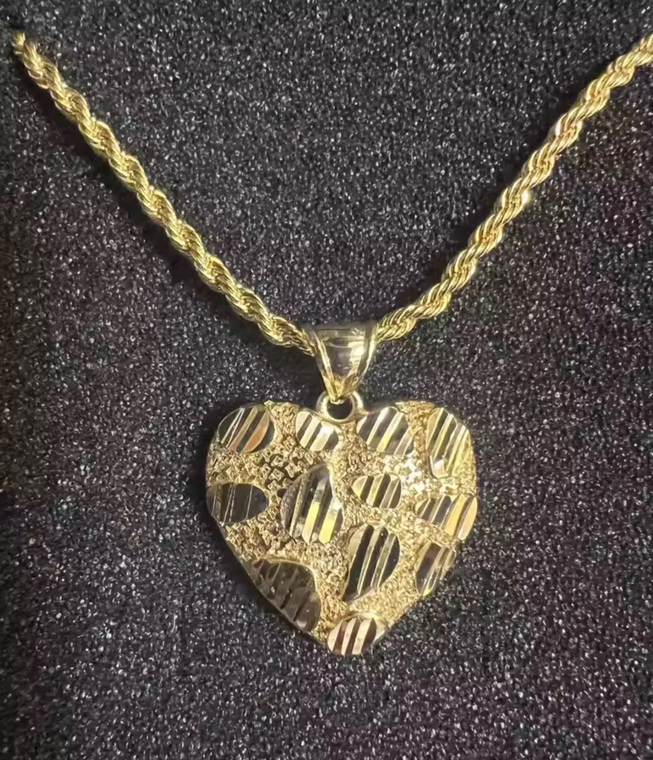 Nugget Heart Rope Chain
