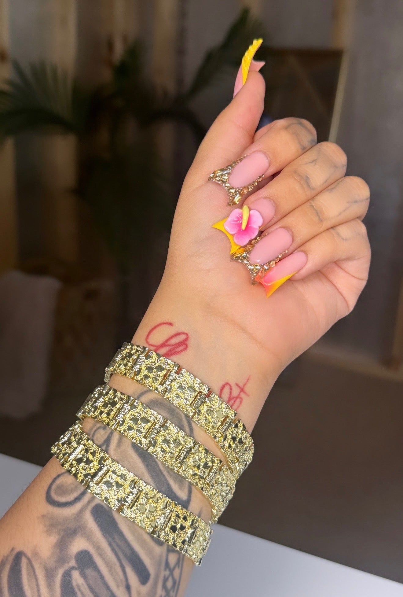 15mm Gold Nugget Bracelet