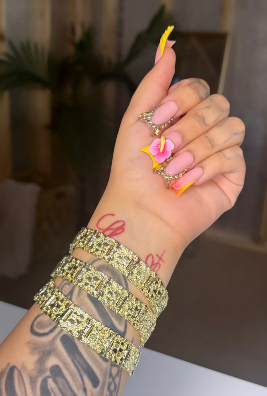 15mm Gold Nugget Bracelet