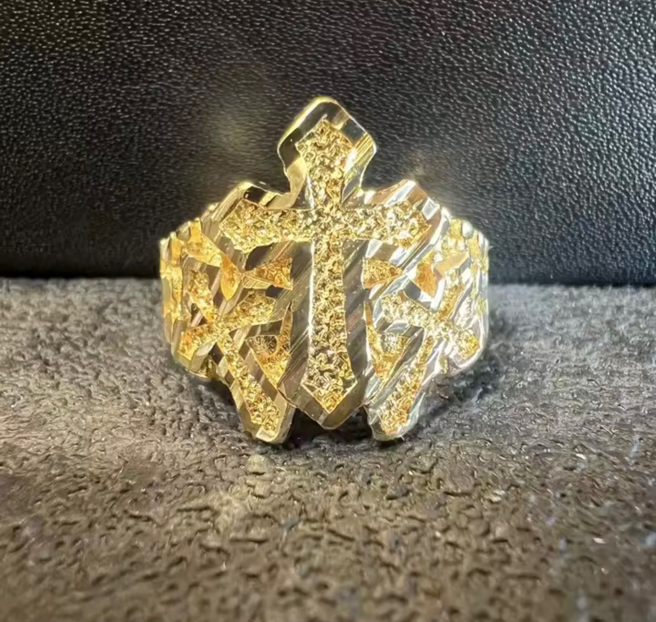 Cross Nugget Ring