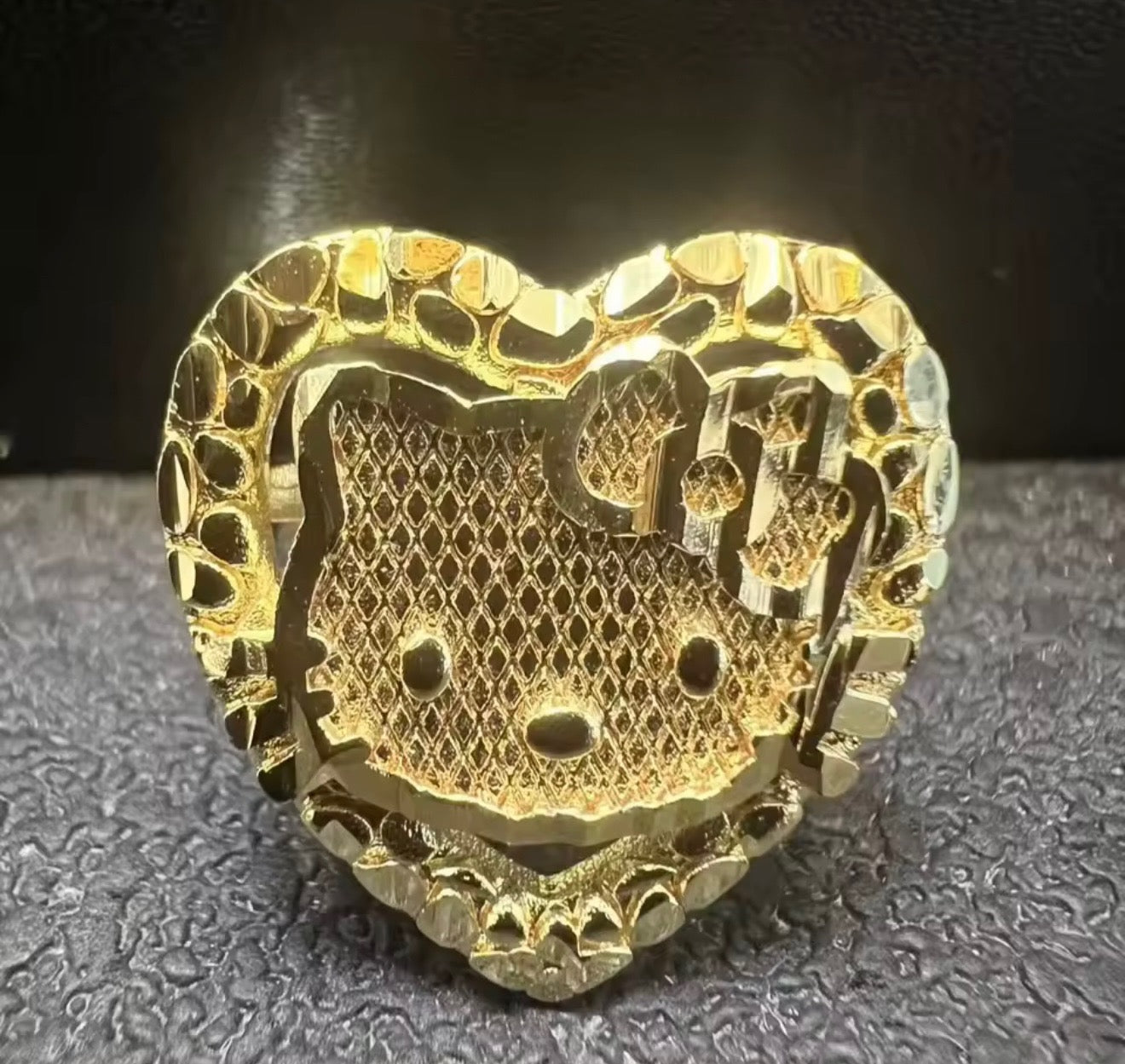 HK Stone Heart Nugget Ring